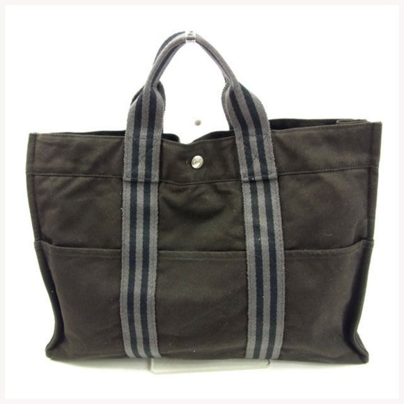 Authentic Hermes Tote bag Fourre Tout Black Grey Woman - Picture 1 of 6